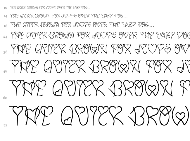 Sweet Heart font waterfall